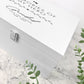 Personalised Luxury White Square Wooden Any Message Keepsake Memory Box - 2 Sizes