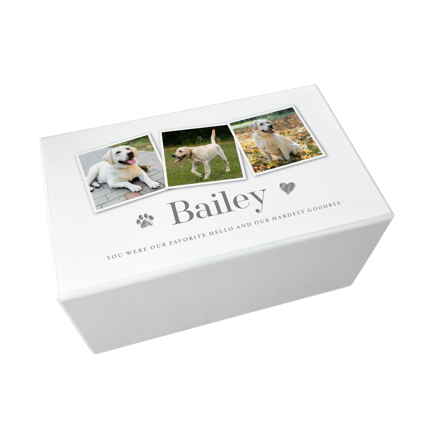 Personalised Any Message Three Photo Large Cremation Urn For Pets Ashes | 1.44 Litres