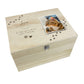 Personalised Paw Prints Pine Wooden Pet Memorial Photo Memory Box - 5 Sizes (16cm | 20cm | 26cm | 30cm | 36cm)