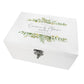 Personalised Luxury White Wooden Yellow & Green Floral Wedding Keepsake Memory Box - 3 Sizes (22cm | 27cm | 30cm)