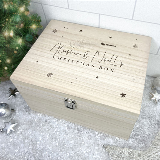 Personalised Couples Christmas Eve Box - 5 Sizes (16cm | 20cm | 26cm | 30cm | 36cm)