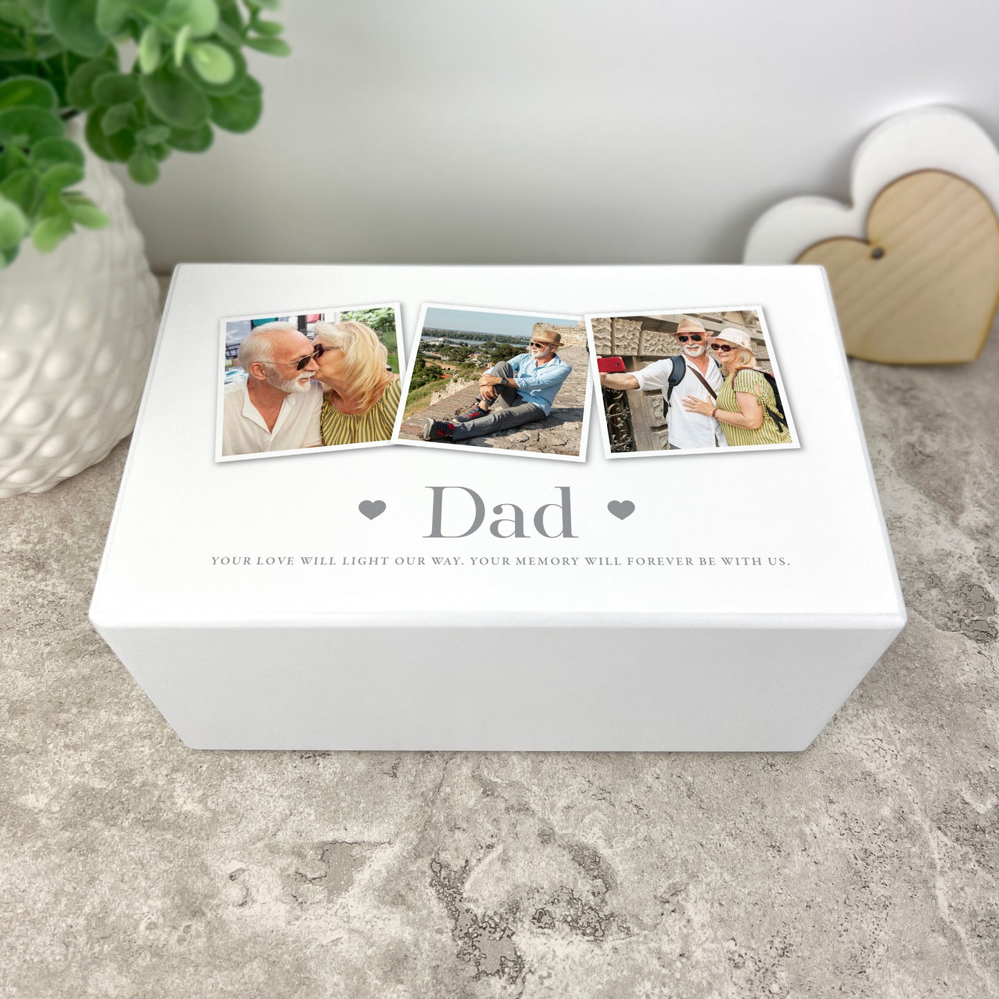 Personalised Three Photo Large Cremation Urn For Ashes | 1.44 Litres