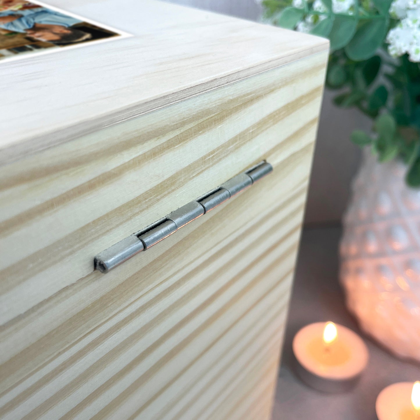 Personalised Pine Wooden Memorial Photo Keepsake Memory Box - 5 Sizes (16cm | 20cm | 26cm | 30cm | 36cm)