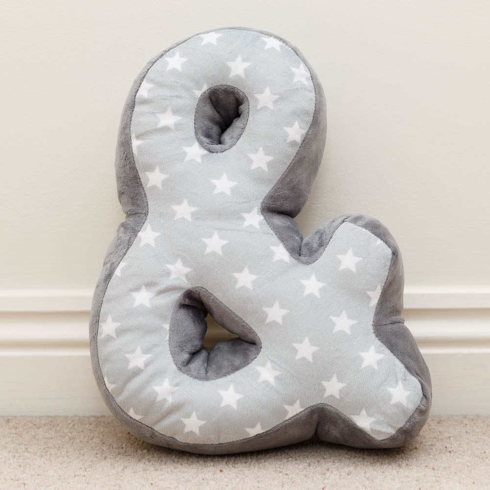 Personalised Alphabet Cushions Grey/White Star