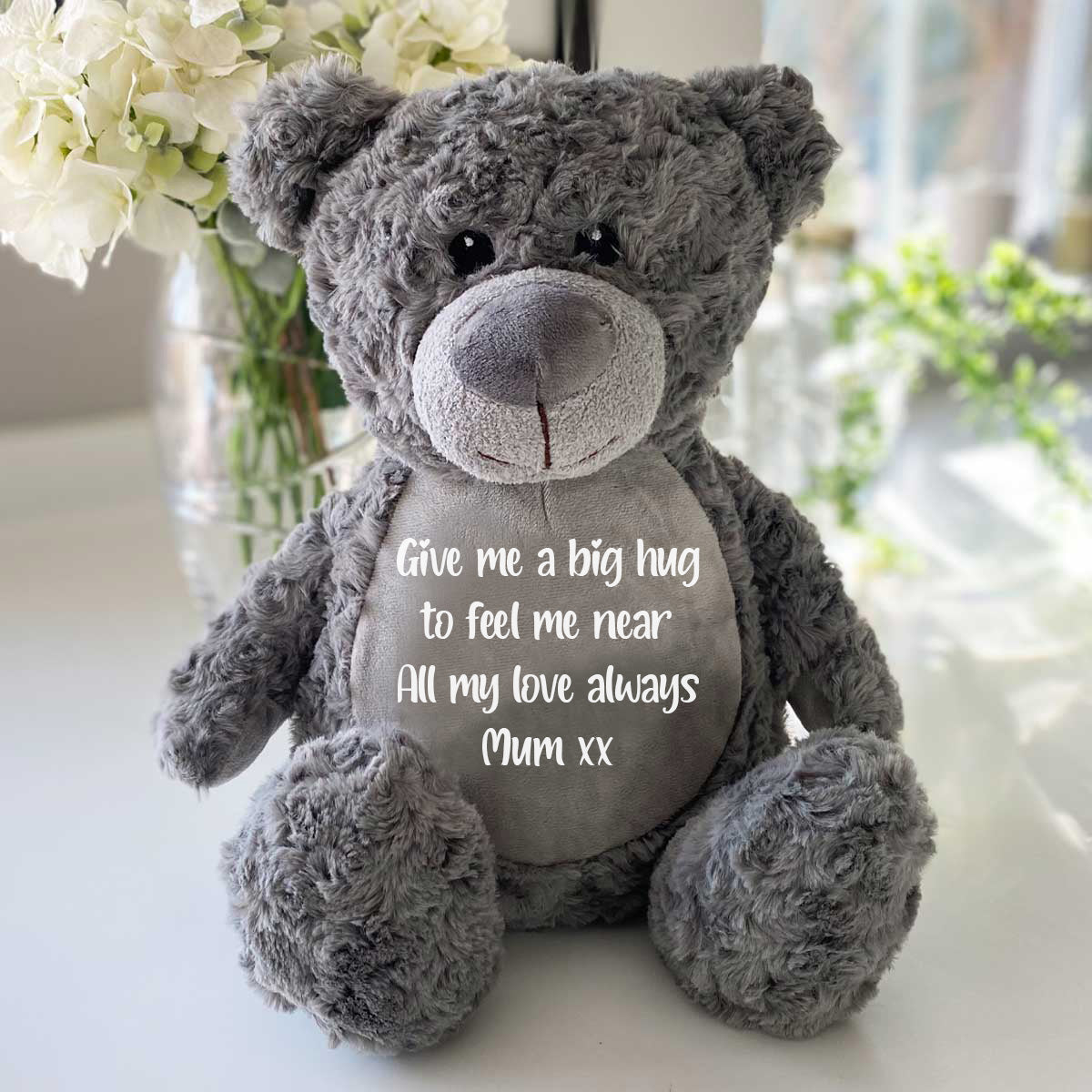 Personalised Record-A-Voice Teddy Bear - Grey – The Lovely