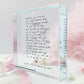 'Happy First Mother's Day' Crystal Token with Catherine Prutton Poem