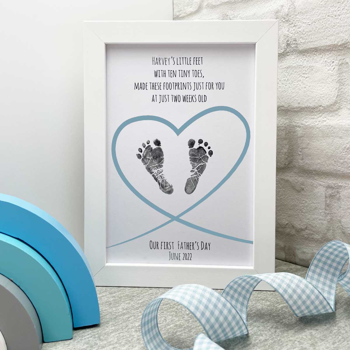 Personalised Baby Footprint Father's Day Framed Print + Ink Kit – The  Lovely Keepsake Company