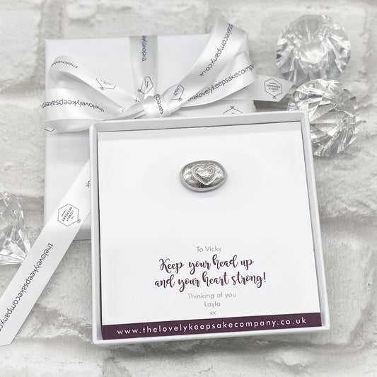 Heart Pebble Token Personalised Gift Box - Various Thoughtful Messages