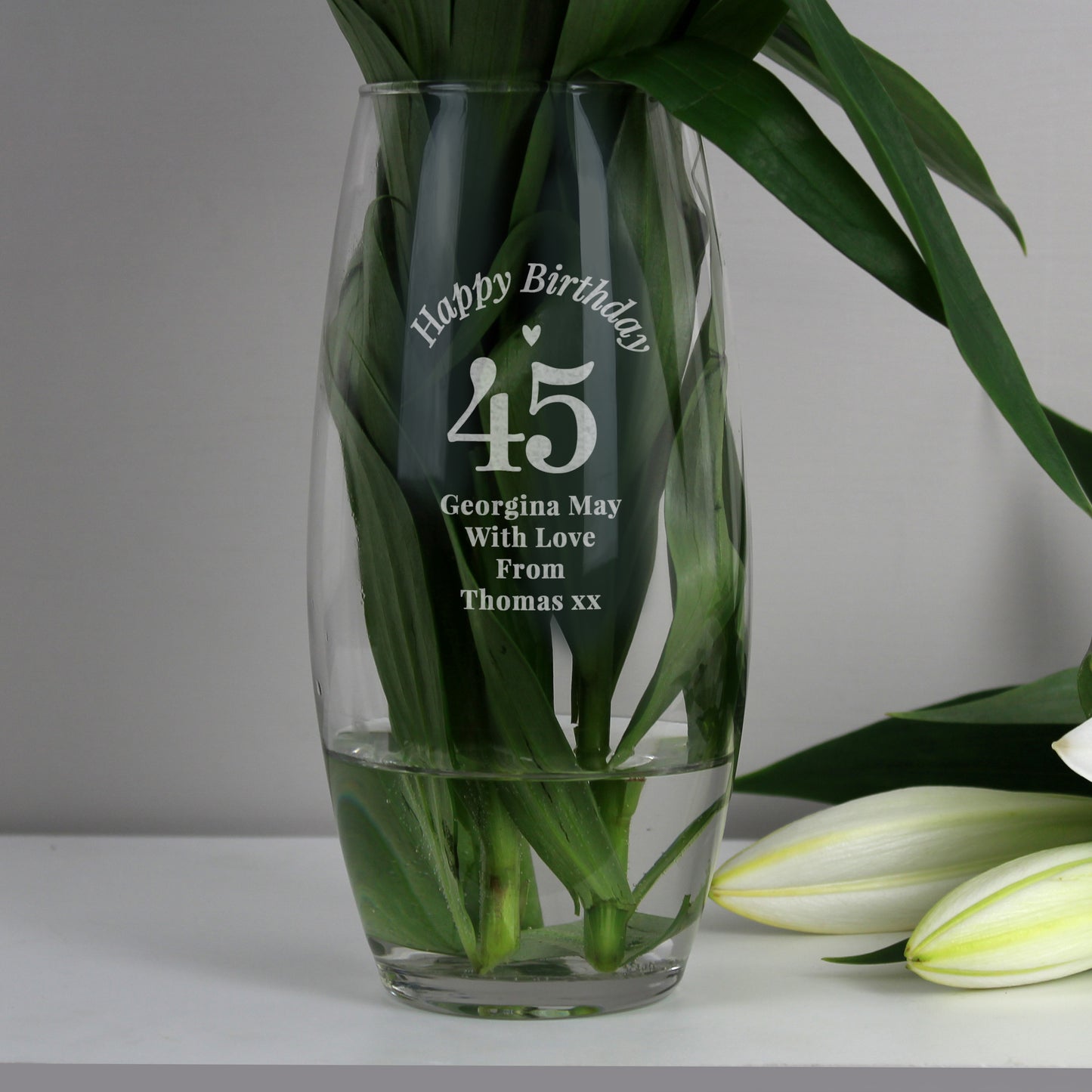 Personalised Milestone Happy Birthday Glass Vase
