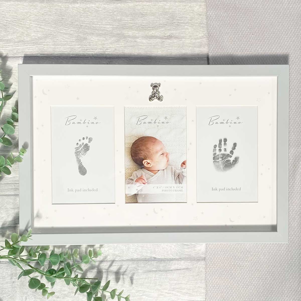 Newborn Milestone Photo Frame Kids Footprint Ink Pad Baby Handprint Photo  Frame