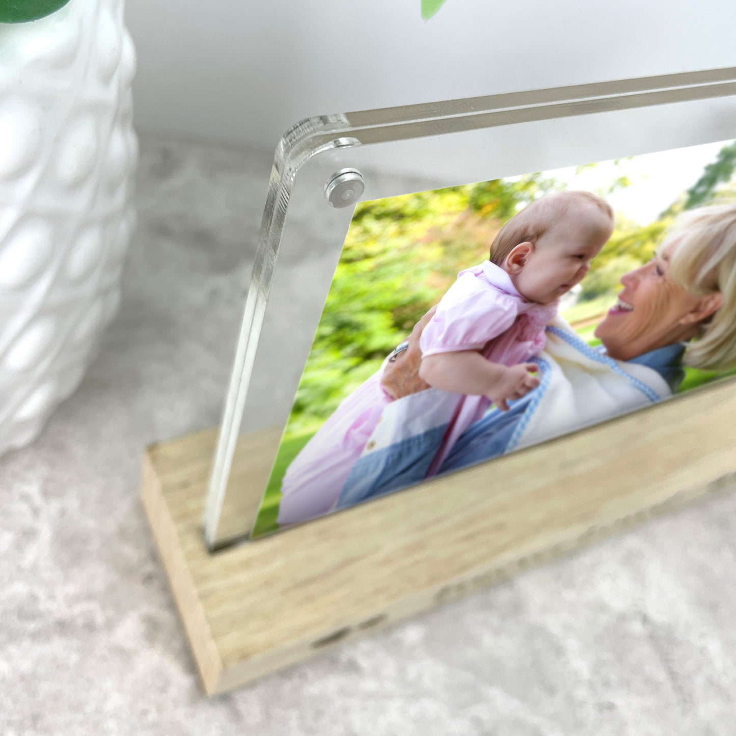 Personalised First Cuddle Wooden Base 6x4" Photo Frame