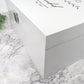 Personalised Luxury White Square Wooden Any Message Keepsake Memory Box - 2 Sizes
