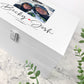 Personalised Couples Names Photo Square White Keepsake Memory Box - 2 Sizes (24cm | 28cm)