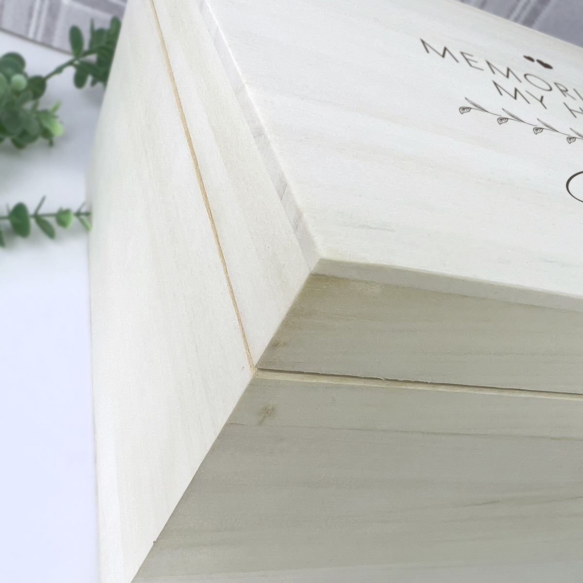 Personalised Large 34cm Luxury Wooden Any Message Keepsake Memory Box
