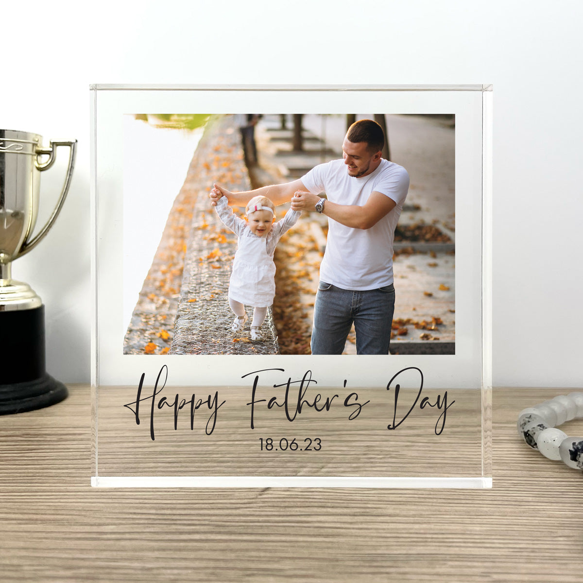Personalised Father's Day Photo Freestanding Acrylic Block