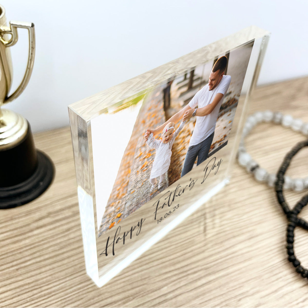 Personalised Father's Day Photo Freestanding Acrylic Block