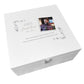 Personalised Luxury White Square Wooden One Photo Keepsake Memory Box - 2 Sizes