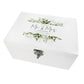 Personalised Luxury White Wooden Botanical Wedding Keepsake Memory Box - 3 Sizes (22cm | 27cm | 30cm)