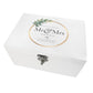 Personalised Luxury White Wooden Wreath Wedding Keepsake Memory Box - 3 Sizes (22cm | 27cm | 30cm)