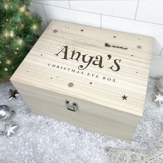 Personalised Santa Sleigh Christmas Eve Box - 4 Sizes (20cm | 26cm | 30cm | 36cm)