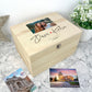 Personalised Couples Names Pine Photo Keepsake Memory Box - 4 Sizes (20cm | 26cm | 30cm | 36cm)