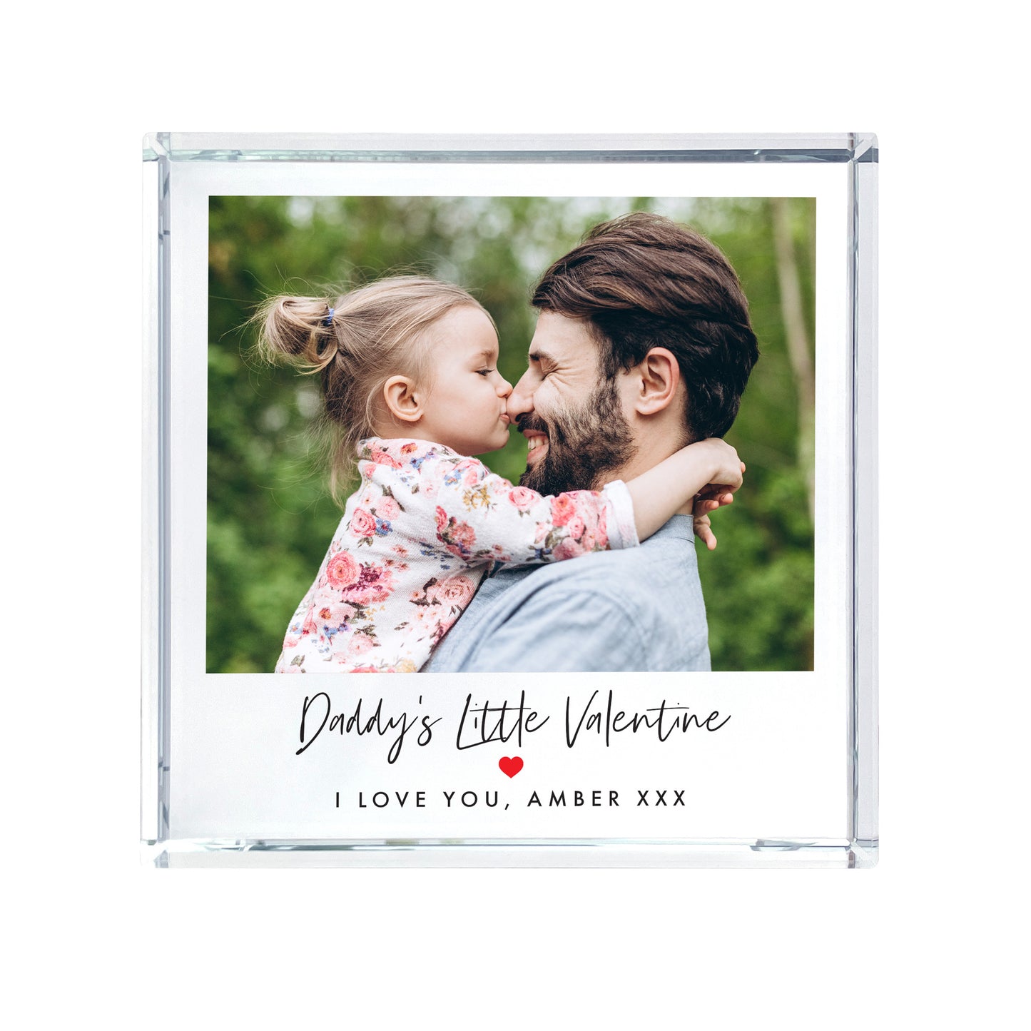 Personalised Little Valentine's Photo Crystal Token | Acrylic Block