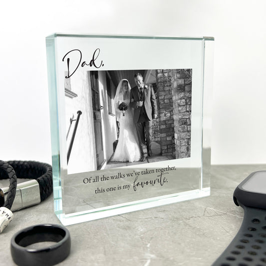 Personalised Favourite Walk Dad Photo Crystal Token | Acrylic Block