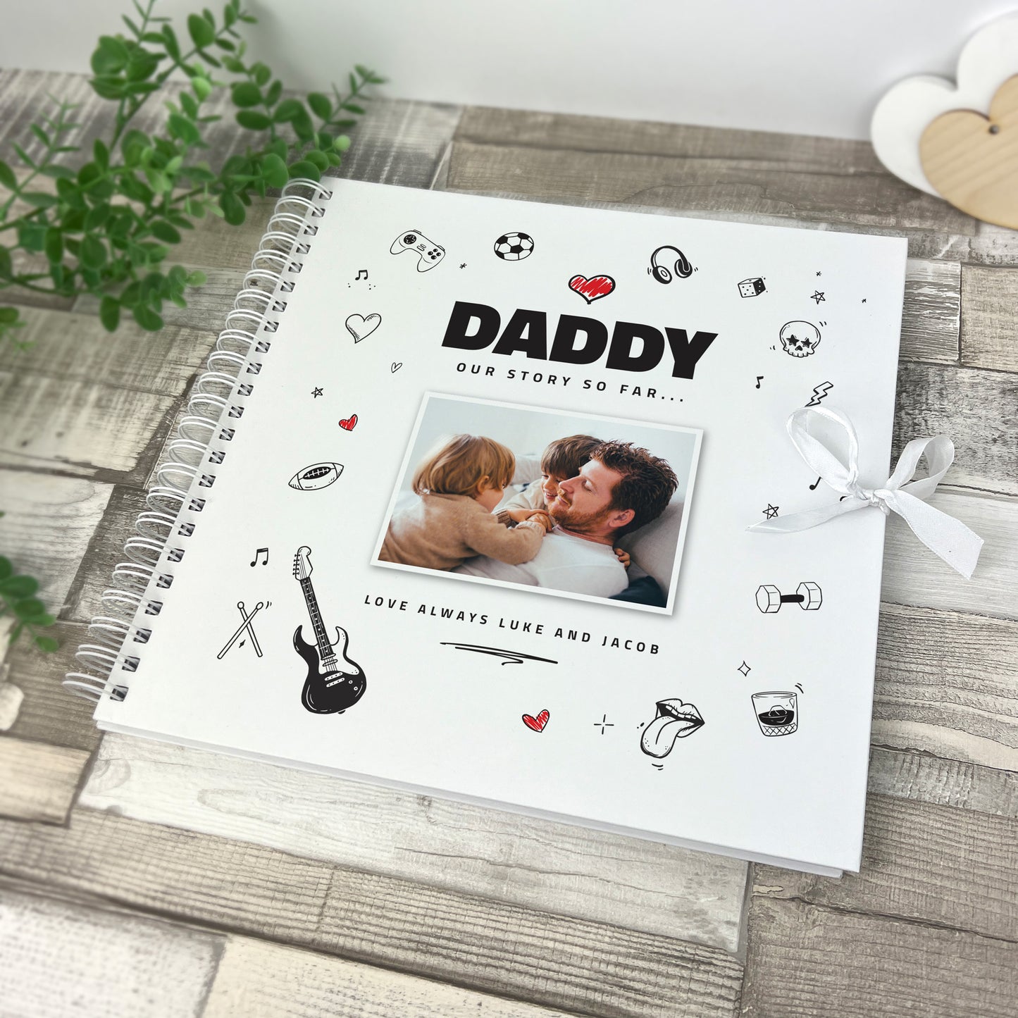 Personalised Any Message Doodle Sketch Design For Him Memory Book