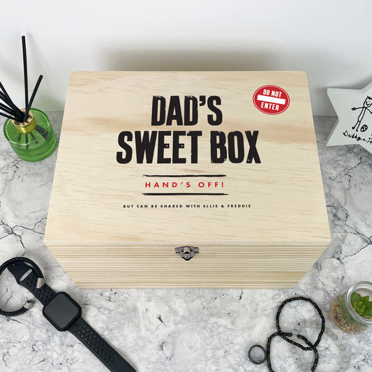 Personalised Snack/Sweet Box Pine Memory Box - 5 Sizes (16cm | 20cm | 26cm | 30cm | 36cm)