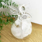 "Feathers Appear When Loved Ones Are Near" Large Feather Filled Glass Memorial Angel