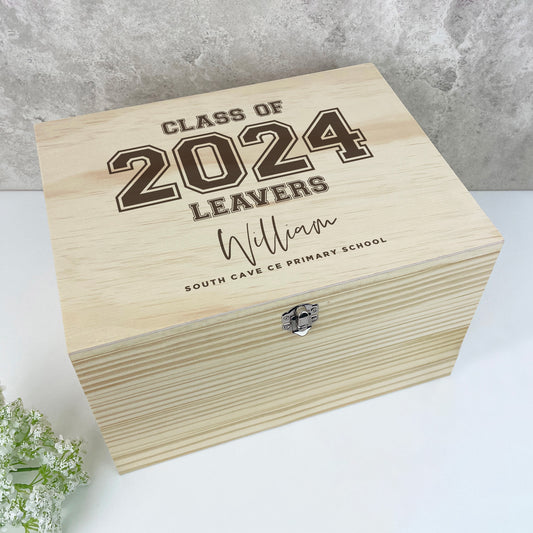 Personalised 'Class Of 2024' Leavers Memory Box - 5 Sizes (16cm | 20cm | 26cm | 30cm | 36cm)