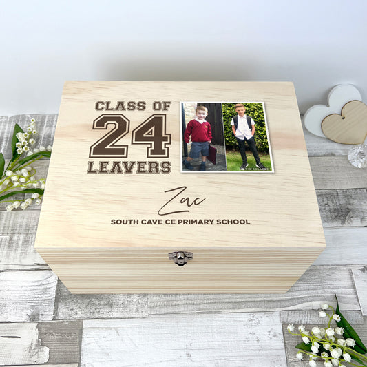 Personalised 'Class Of 24' School Leavers Photo Memory Box - 5 Sizes (16cm | 20cm | 26cm | 30cm | 36cm)