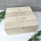 Personalised Luxury Square Wooden Any Message Keepsake Memory Box