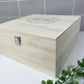 Personalised Luxury Square 28cm Wooden Wreath Keepsake Memory Box