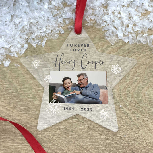 Personalised Memorial Photo Acrylic Hanging Decoration - Various Shapes