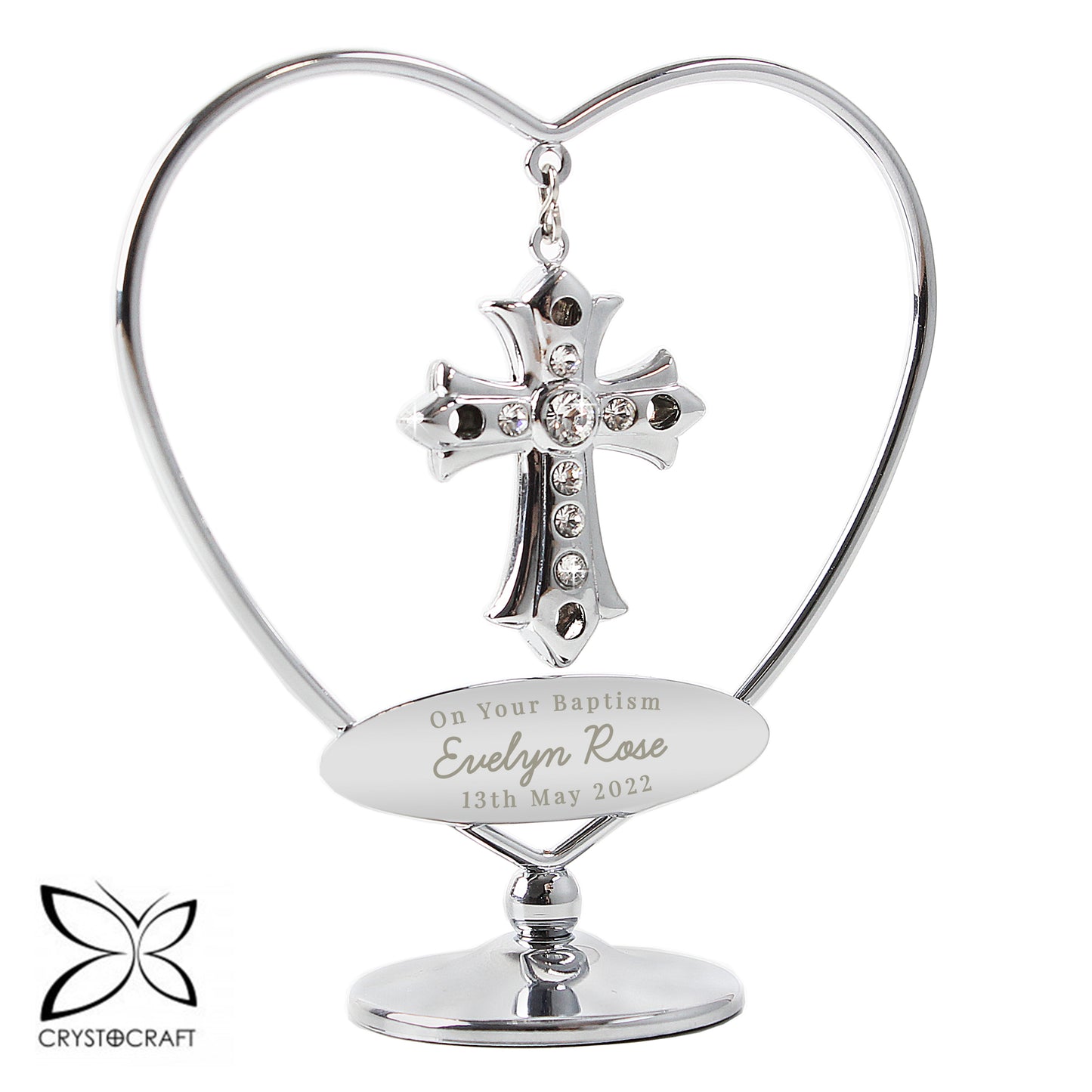 Personalised Crystocraft Cross Ornament - Crystals From SWAROVSKI®