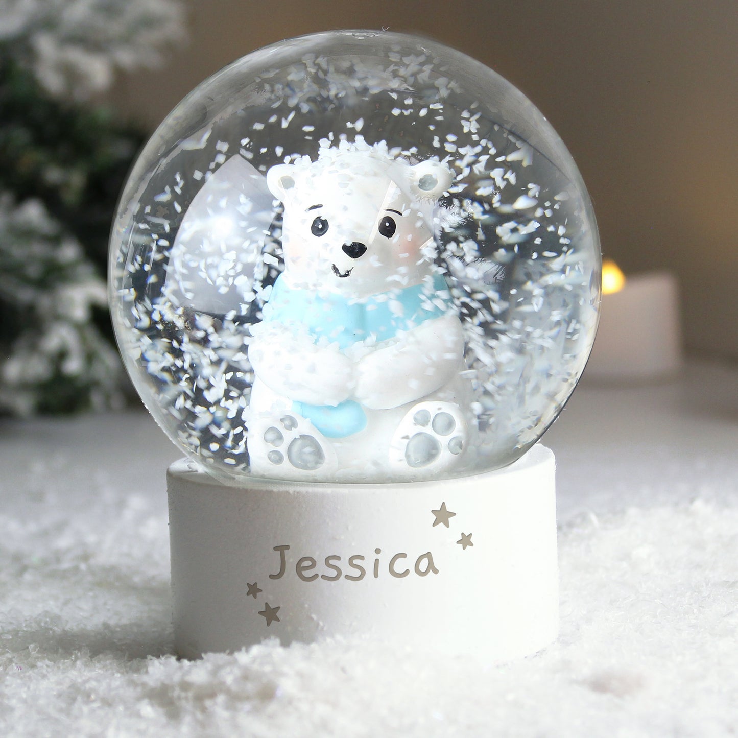 Personalised 'Any Name' Polar Bear Snow Globe