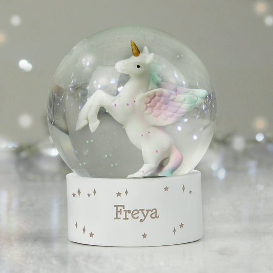 Personalised 'Any Name' Unicorn Snow Globe