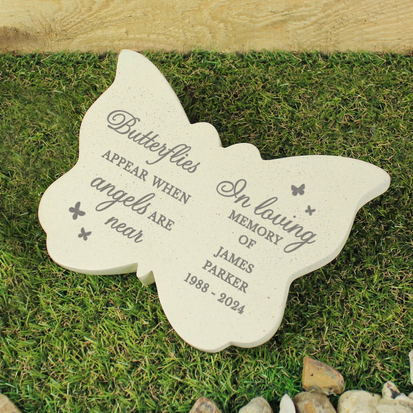 Personalised Memorial Butterfly Grave Marker - Butterflies Appear