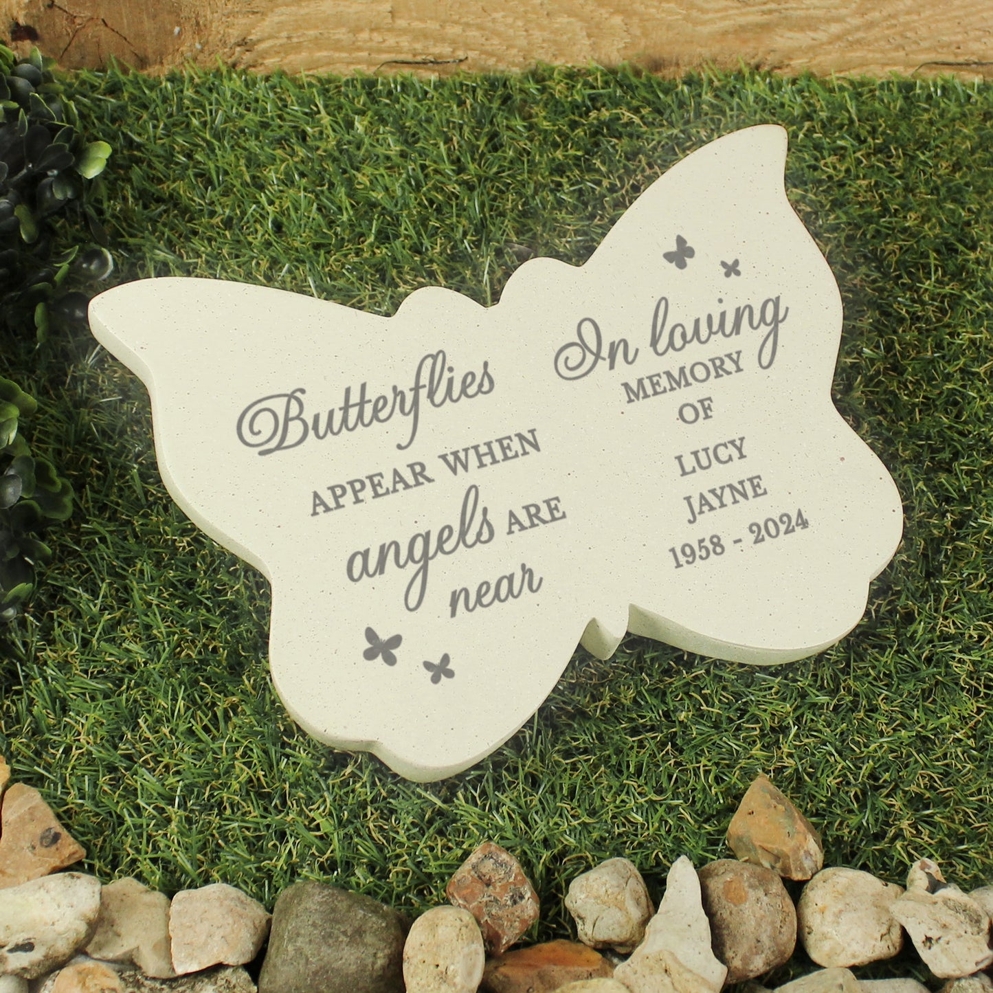 Personalised Memorial Butterfly Grave Marker - Butterflies Appear