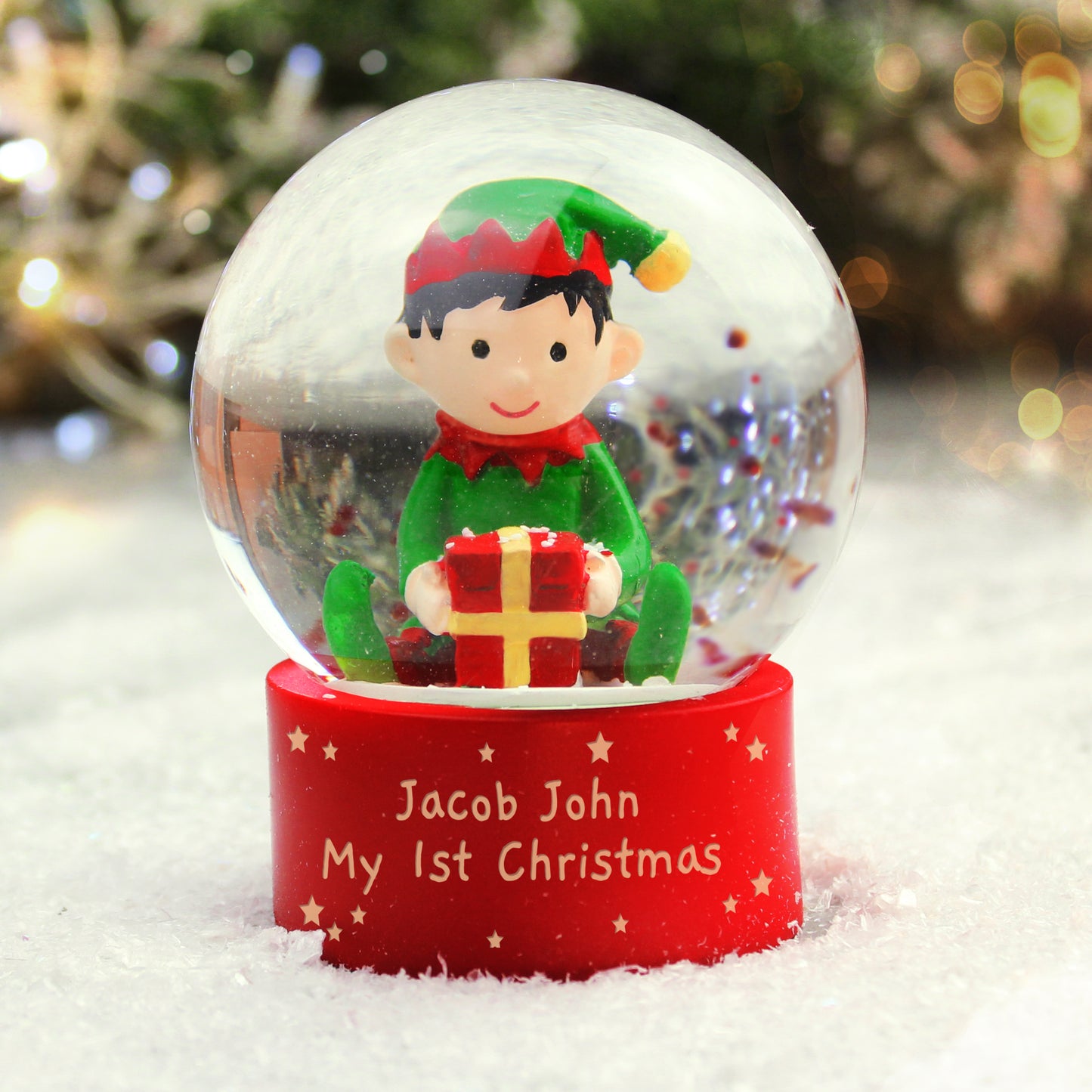Personalised Elf Snow Globe