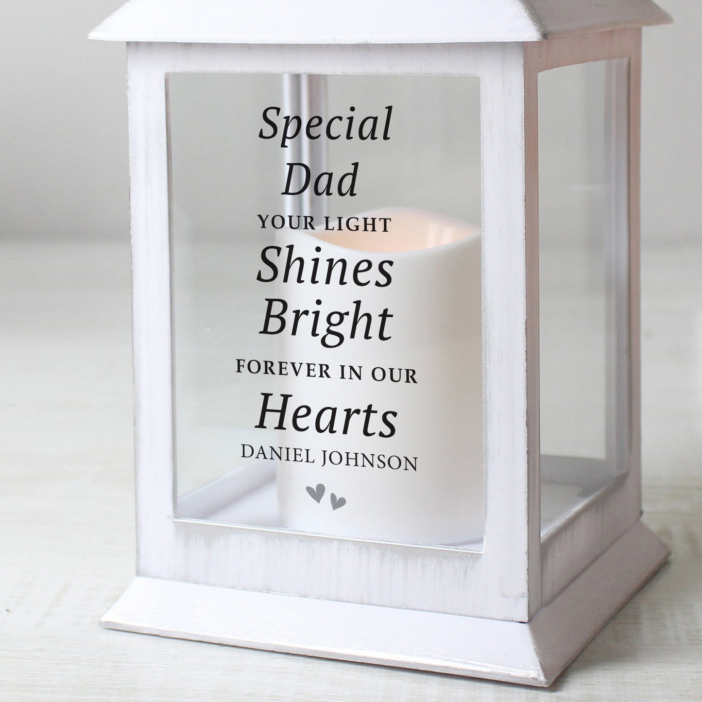 Personalised 'Your Light Shines Bright' White Lantern