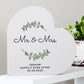 Personalised Botanical Wooden Free Standing Heart