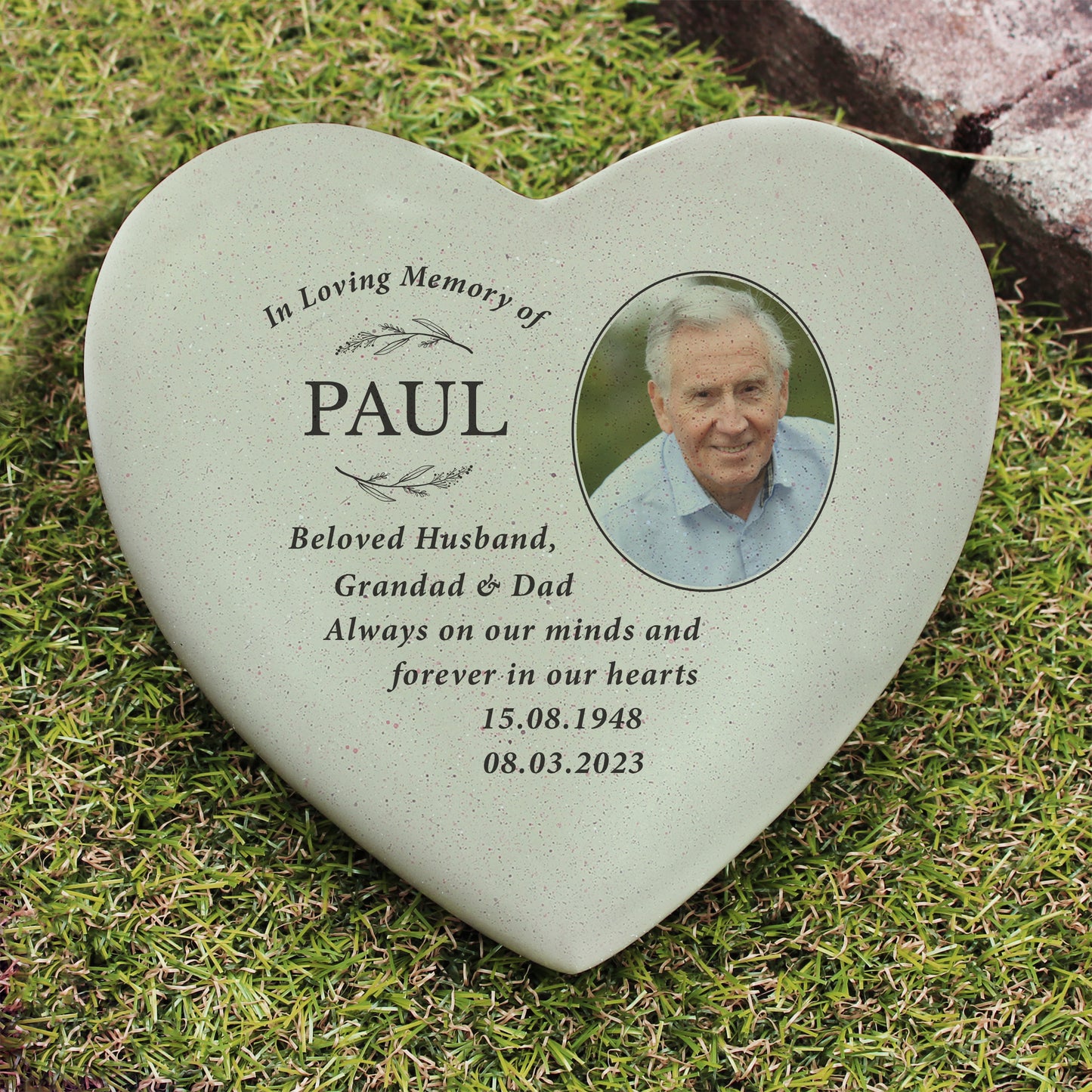 Personalised "In Loving Memory of" Photo Upload Resin Memorial Heart