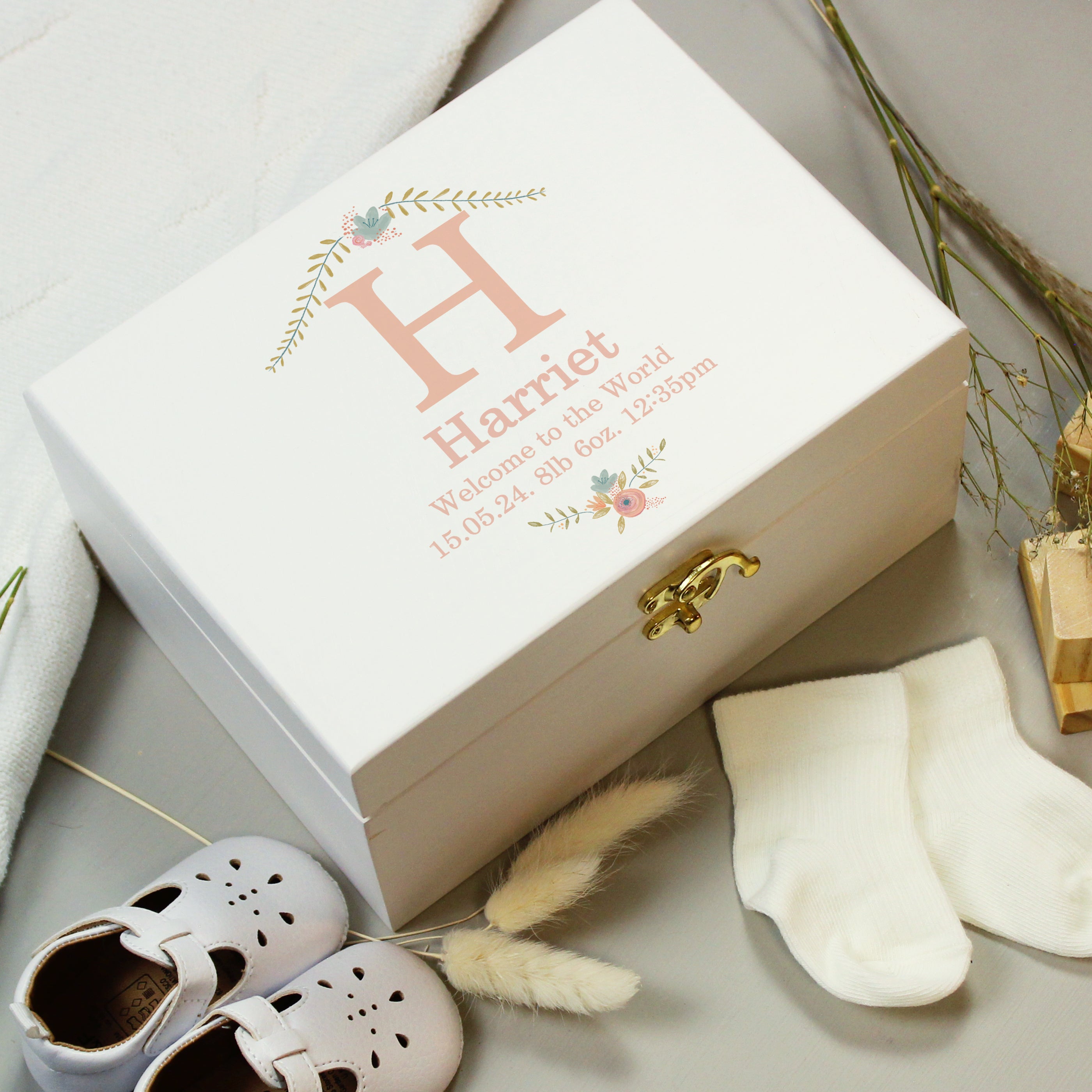 Personalised baby best sale keepsake box wooden