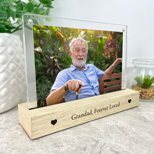 Personalised Any Occasion Hearts Wooden Base 6x4" Photo Frame