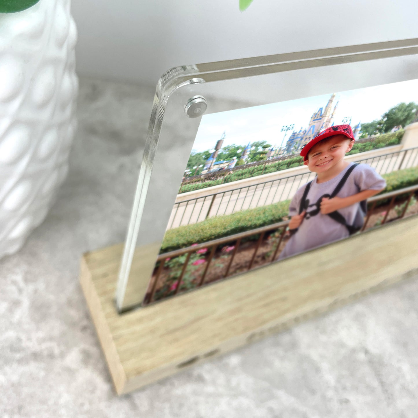 Personalised Any Custom Text Wooden Base 6x4" Photo Frame