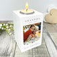 Personalised Memorial Floral White Wooden Photo Tea Light Holder