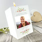 Personalised Any Message Floral White Wooden Photo Tea Light Holder