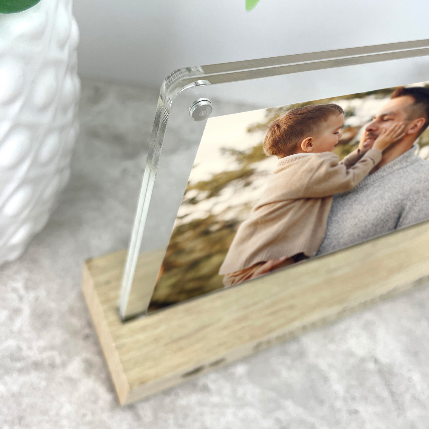 Personalised A Father Is Someone You Look Up To Wooden Base 6x4" Photo Frame
